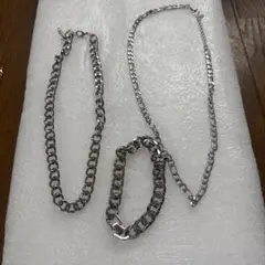 シルバーチェーンネックレス3本セット