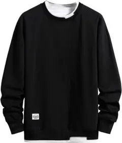 パーカー メンズ 秋服 長袖 プルオーバー tシャツ メンズXL 黒