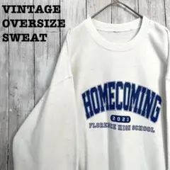 K*3様 アメリカ古着　スウェット 白 ホワイト カレッジロゴ 2023 オーバ