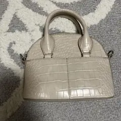 ベージュ クロコダイル風 ショルダーバッグ