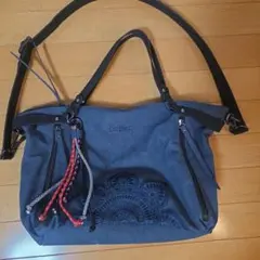 Desigual ショルダーバッグ ブルー 刺繍のサムネイル