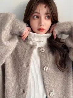 GRL 前後2Wayモヘヤタッチニットカーディガン[an1244]