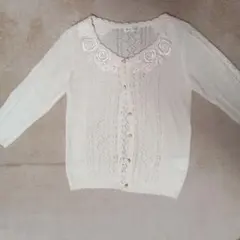 axes femme アイボリー 7部袖カーディガン