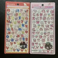 キティ、マイメロ文字ボンボンドロップシールのサムネイル