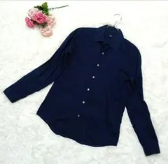 Harriss ハリス 長袖シャツ ブラウス unisex　ダークネイビーのサムネイル