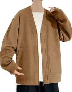 カーディガン パーカー ジャケット vネック 軽量 通気性 春秋冬服 XL