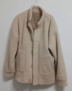 (即購入可)ベージュ フリースジャケット ボタン付き