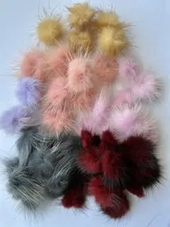 リアルミンクファーボールチャーム6色