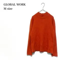 グローバルワーク ハイネックリブニット セーター M オレンジ カジュアル 秋冬