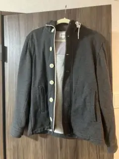 BEAMS フード付きグレーパーカー