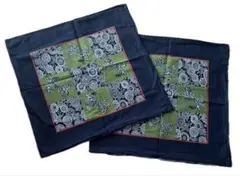 座布団カバー２枚　【もめん工房　西川】55×59cm 綿100％ 日本製　中古品