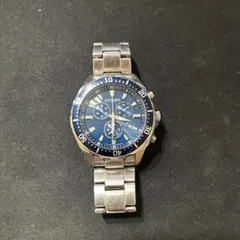 【ジャンク品】CITIZEN クロノグラフ メンズ 腕時計 ブルー文字盤