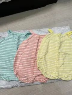 ストライプロンパース 3色セット