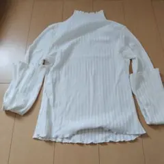 SHEIN ホワイト リブ編み 長袖 Tシャツ S