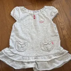 miki HOUSE グレー 半袖ワンピース　120cm