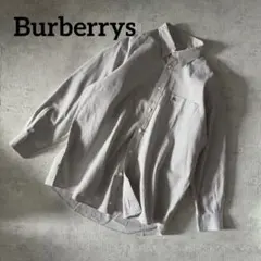 バーバリーBurberrys長袖チェック柄シャツ美品Lナイト刺繍ゆったり大きめ