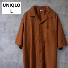 UNIQLO ユニクロ オープンカラーシャツ 半袖 L ユニセックス オレンジのサムネイル