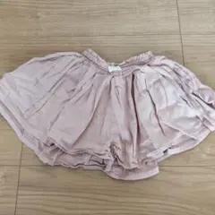 【petit main】ピンク プリーツキュロットスカート ゴムウエスト90