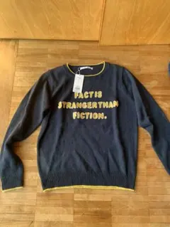 【未使用】KBF フロントロゴ刺繍ニット　紺色