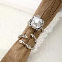 シルバー パールオープンリング 上品 シルバーリング 2点セット レディース ☆