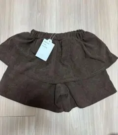 ブラウン コーデュロイ フリル付きショートパンツ 120cm