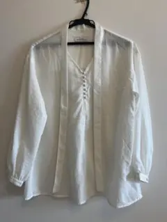【美品】ユナイテッドアローズ ボウタイブラウス リボン・ボタン付き