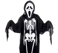 ハロウィーン骸骨デザイン ハロウィン コスチューム衣装と面具2点セット新品未使用