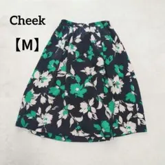 チーク cheek フレアスカート 花柄 シフォン【M】ネイビー カジュアルのサムネイル