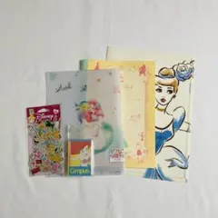 ディズニープリンセス アリエル シンデレラ シール 付箋 文房具 5点セット