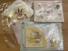 ポケモン　一番くじ　G賞ポーチ&H賞メモ&Ｉ賞ブーケタオル　セット