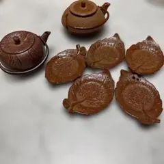 28・新品未使用 備前焼 陶 小皿 お茶受け 取皿 銘々皿 銘銘皿 5枚