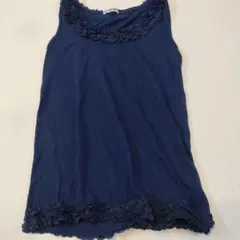 cinemina ネイビー レース付きタンクトップ