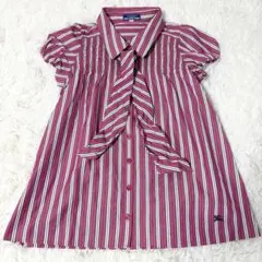 バーバリーブルーレーベル ホースロゴ刺繍 ストライプ 2wayボウタイリボン