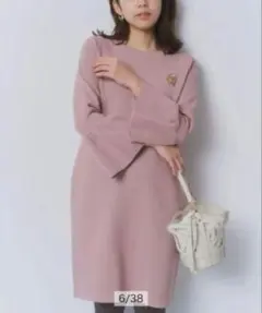美品✨️ジャスグリッティー フレア袖 ニットワンピース サイズ1 ピンク