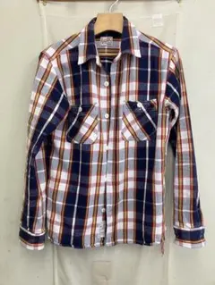 チェック柄ネルシャツ ネイビー