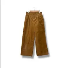 無印良品　MUJI ツータックコーデュロイワイドパンツ　M ブラウン　秋冬　美品