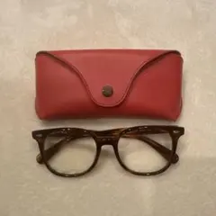 ブラウン　メガネ ケース付き　(伊達眼鏡)