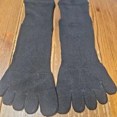 【未使用品】５本指ソックス　黒✕５足組２６cm