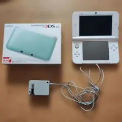 ニンテンドー3DS LL 本体+アダプタ ミント×ホワイト ペン無