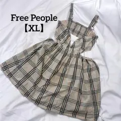 Free People チェックカットアウトワンピ XL ワンピース ピンクのサムネイル