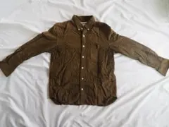 良品計画 コットン ボタンダウンシャツ　カーキ色