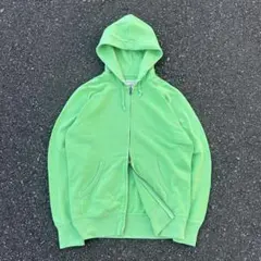 00s OLD UNIQLO スウェットパーカー グリーン 無地 ダブルジップ