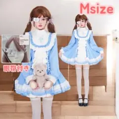 水色ゴスロリドレス Mサイズ 眼帯付き