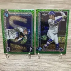 topps chrome npb 2025 村松開人　岡林勇希　99シリ　シマー