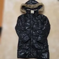 MATERIAL BLUe bis BLACK 中綿コート ファー付き