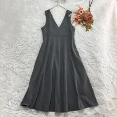 ユニクロ ブラッシュドジャージージャンパースカート ロング丈 無地 体型カバー