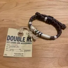 希少 新品未使用タグ付き ダブルアールエル RRLレザー 編み込みブレスレット