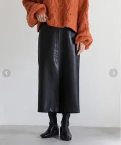 select MOCAフェイクレザー タイトスカート ブラックのサムネイル