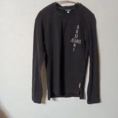 ARMANI JEANS 長袖Tシャツ S 黒 背面デカロゴ　アルマーニジーンズ