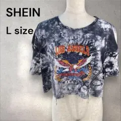 【美品】SHEIN クロップド丈　タイダイ模様半袖トップス　Lサイズ　a847